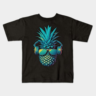 Pineapple DJ Graphic Tee! Kids T-Shirt